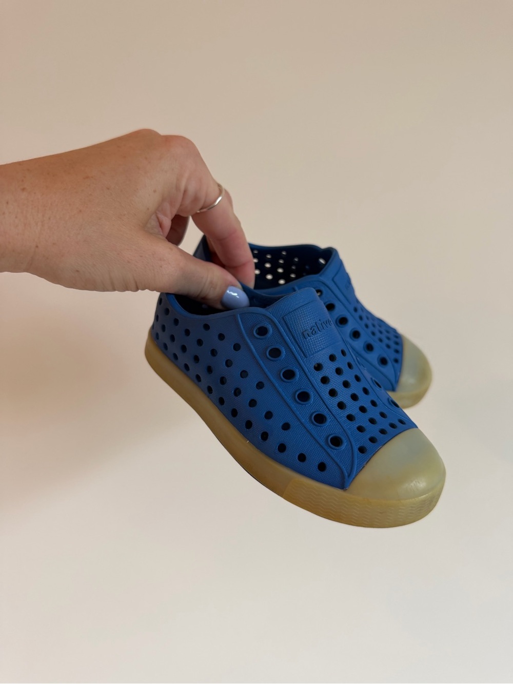 Native Shoes Kids Jefferson Regatta Blue Slip On Water Shoes Gum Sole